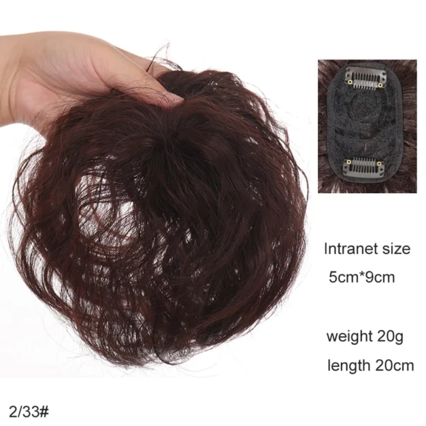 H&STAR 8Inch Synthetic Clip In Hair Extension Short Curly Toupee Hairpiece for Women With Thinning Hair Increase Hair Volume