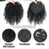 Synthetic Short Afro Curly Hair Toppers Brown Blonde Mixed Color Hair Toupee Hair Piece For Women and Men Increase Hair Volume