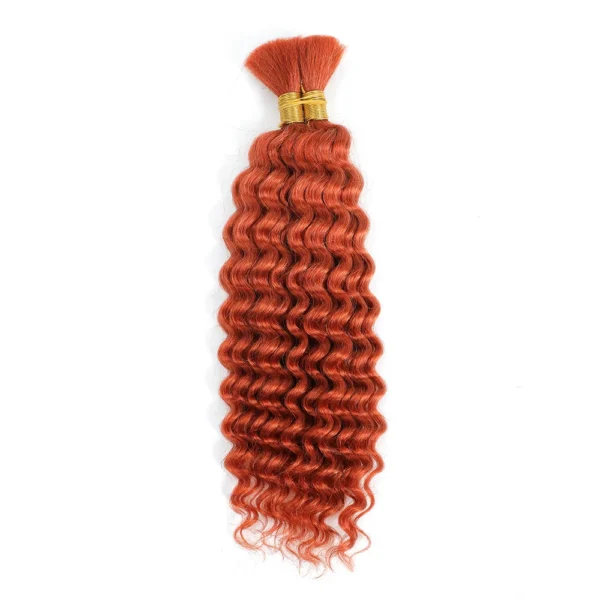 Deep Wave Bulk Human Hair for Braiding No Weft Human Braiding Hair For Boho Braids Brazilian Virgin Human Hair Extensions 33#