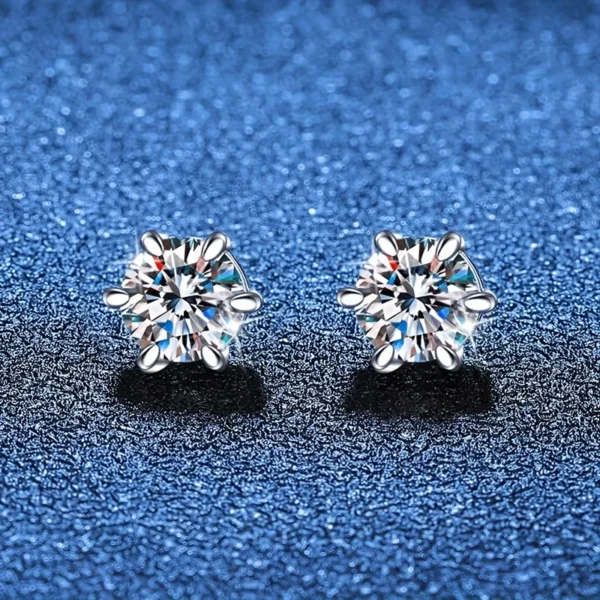 2pcs Moissanite earrings Magnetic Simple 2CT Moissanite earrings No need to pierce the ear Valentine's Day Mother's Day gift