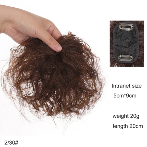 H&STAR 8Inch Synthetic Clip In Hair Extension Short Curly Toupee Hairpiece for Women With Thinning Hair Increase Hair Volume