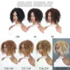 Synthetic Short Afro Curly Hair Toppers Brown Blonde Mixed Color Hair Toupee Hair Piece For Women and Men Increase Hair Volume