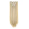 540046420 Black Hair Extensions 24"/60cm 6pcs/set Women Long Straight Synthetic Full Head Clip 16 Clips Ombre Heat Resistant Fiber Hair