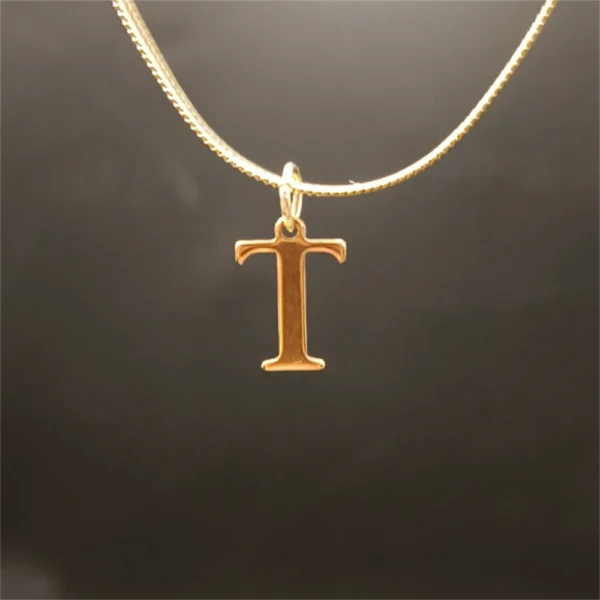 A-Z Alphabet Gold Plated Stainless Steel Pendant Necklace for Women Snake Chain Initial Letter Clavicle Necklaces Collar Jewelry