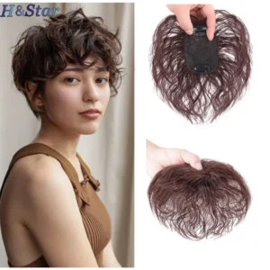 H&STAR 8Inch Synthetic Clip In Hair Extension Short Curly Toupee Hairpiece for Women With Thinning Hair Increase Hair Volume