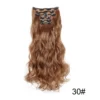 16 Clips 6Pcs/Set Hair Extensions Long Wavy Hairstyle Synthetic Hairpieces Heat Clip-in Body Wave Hair Exten Resistant For Women