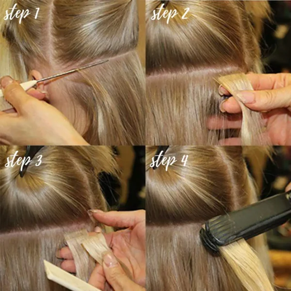 10Pcs Invisible Tape In Straight Hair Extensions Seamless Invisible Adhesive Women Synthetic Straight Tape In Hair Extensions