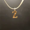 A-Z Alphabet Gold Plated Stainless Steel Pendant Necklace for Women Snake Chain Initial Letter Clavicle Necklaces Collar Jewelry