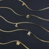 A-Z Alphabet Gold Plated Stainless Steel Pendant Necklace for Women Snake Chain Initial Letter Clavicle Necklaces Collar Jewelry