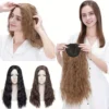 Curly Wave Topper Clip-In Hair Extensionfor Women 20inch Synthetic Corn Wave Secret Toupee Middle Part Thinning Hairpiece