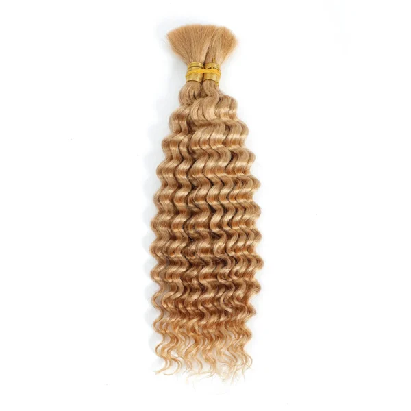 Deep Wave Bulk Human Hair for Braiding No Weft Human Braiding Hair For Boho Braids Brazilian Virgin Human Hair Extensions 33#