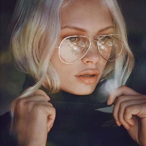 Classic Clear Glasses Gold Frame Vintage Sunglass Women Men Optical Aviation Eyeglasses