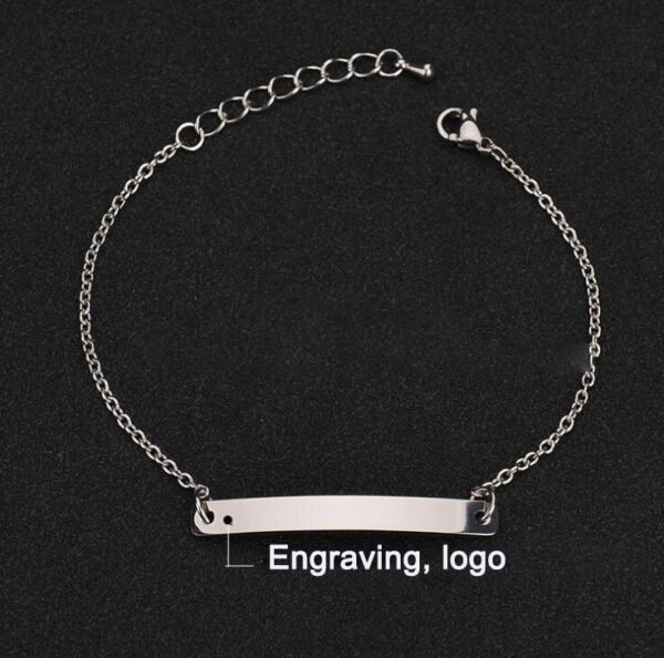 Stainless steel personalized engraved three color curved bracelet simple and personalized women's bracelet