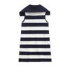 Color blocking striped sleeveless knitted lapel dress for women