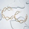 Stainless Steel Wave Shape C-Hoop Earrings