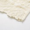 Round neck short sleeved jacquard mesh hollowed out T-shirt top for women