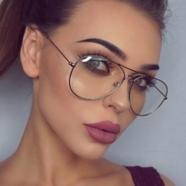 Classic Clear Glasses Gold Frame Vintage Sunglass Women Men Optical Aviation Eyeglasses