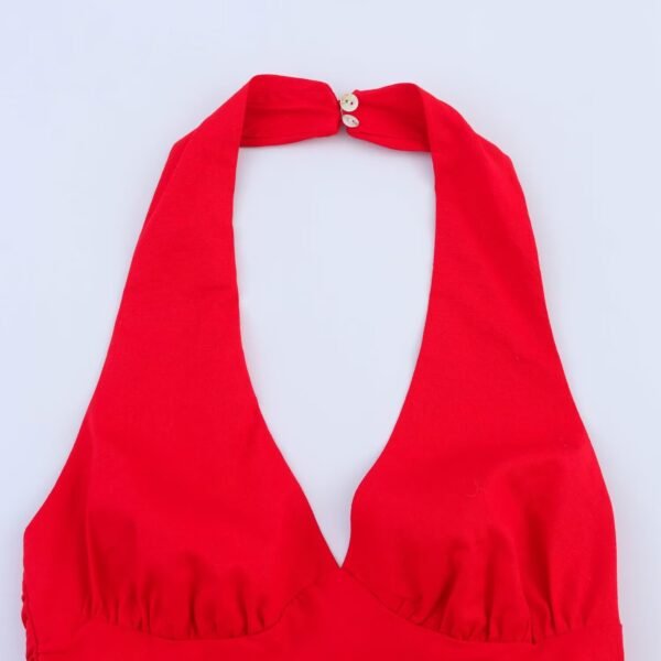 Fashionable slim fit hanging neck sleeveless corset style dress for women