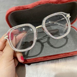 Women Sunglasses Vintage clear lens glasses ladies luxury rhinestone eyeglasses men optical Shades