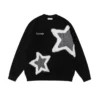 Star Flocked Couple Sweater Oversized Pullover Long Sleeved Thickened Mens Womens Loose Versatile Casual Sweaters