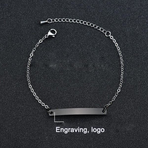 Stainless steel personalized engraved three color curved bracelet simple and personalized women's bracelet