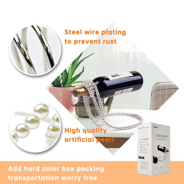 Pearl Necklace Stainless Steel Wine Rack Wine Pedestal Clamp Holder Suspension Champagne Whisky Small Ornaments