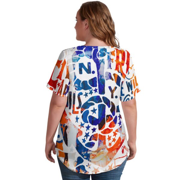 Ice Silk  New V Neck Short-sleeve Women Shirt
