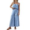 Fresh style camisole top wide leg pants set