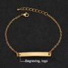 Stainless steel personalized engraved three color curved bracelet simple and personalized women's bracelet