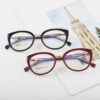 Personality trend retro lady cat eye personality anti blue light flat lens frame new optical lens