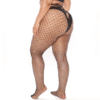 Sexy Cross-Strap Suspender Thigh-High Fishnet Tights with Lace Jacquard and Super Stretchy Large Mesh for Women"