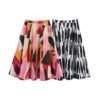 Versatile pleated printed MIDI midi skirt for women