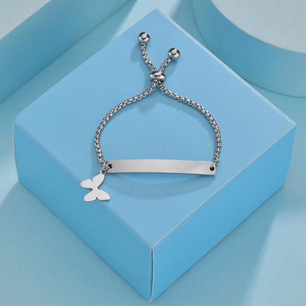 Stainless steel personalized engraved three color curved bracelet simple and personalized women's bracelet