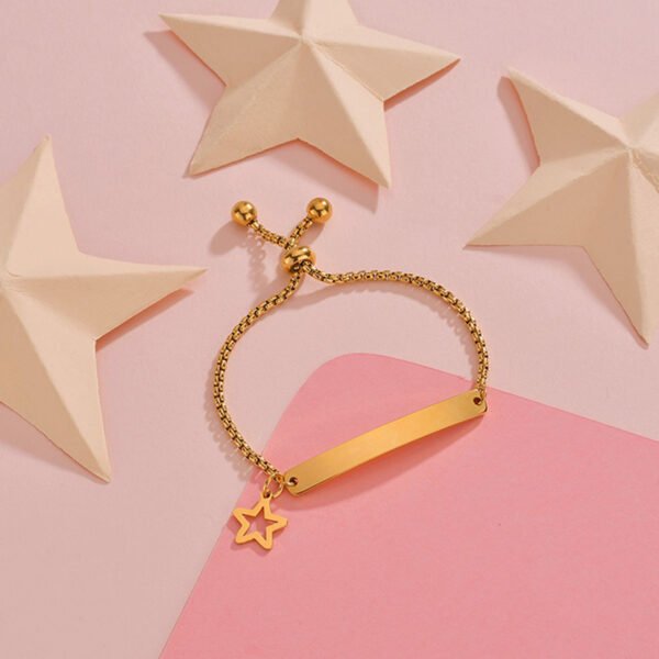 Stainless steel personalized engraved three color curved bracelet simple and personalized women's bracelet