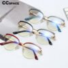 48193 Vintage Cat Eye Anti-blue Light Metal Glasses Frames Men Women Optical Fashion Computer Glasses