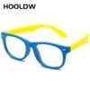 HOOLDW Anti blue Light Kids Glasses Children Square Optical Frame Eyeware Boy Girls Square Computer Transparent Eyeglasses UV400
