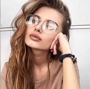 New Designer Woman Glasses Optical Frames Metal Round Glasses Frame Clear lens Eyeware Black Silver Gold Eye Glass