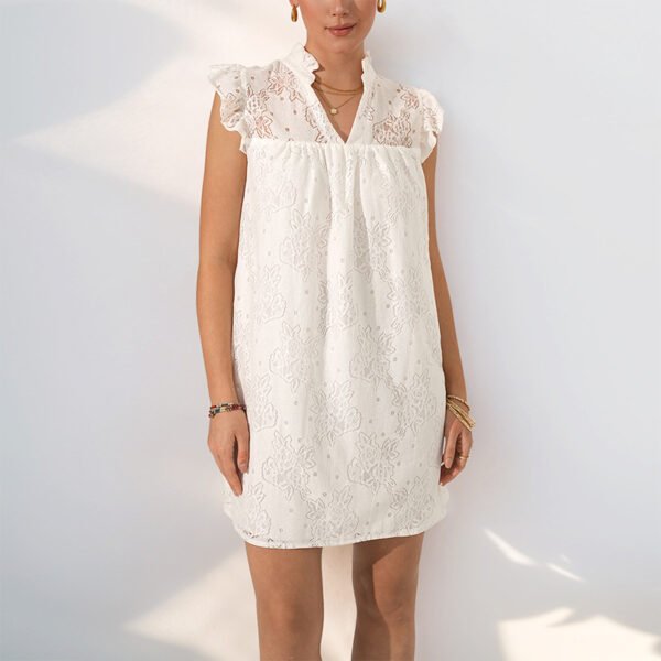 European and American minimalist lace dress