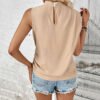 European and American simple and versatile pleated semi high neck shirt for women