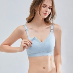 One-Piece Fixed Cup Nursing Underwear Non-Marking No Steel Ring Gathering Pregnancy Comfortable Postpartum Breastfeeding Bra