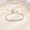 Stainless steel personalized engraved three color curved bracelet simple and personalized women's bracelet