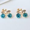 crystal Bike bicycle Cycle stud Earrings