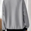 Texture Quarter Button Long Sleeve Sweatshirt