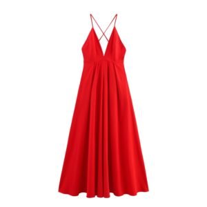 Street fashion versatile simple backless dress for women