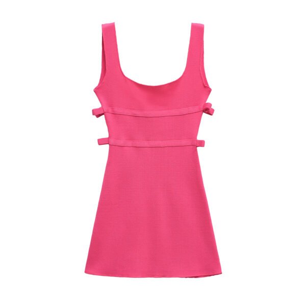 Bow decoration waist cinching short suspender dress for women