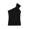 Knitted asymmetrical off shoulder knitted sweater top for women
