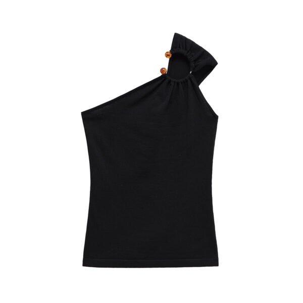 Knitted asymmetrical off shoulder knitted sweater top for women