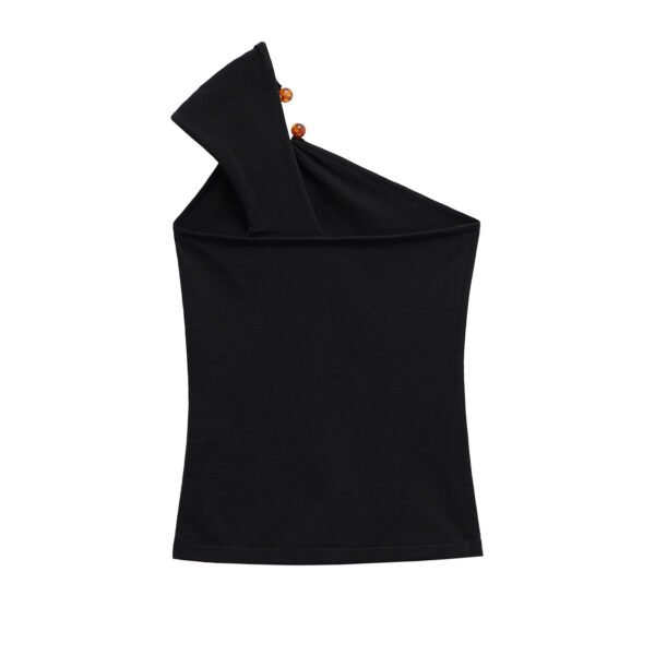 Knitted asymmetrical off shoulder knitted sweater top for women