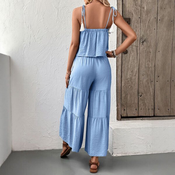 Fresh style camisole top wide leg pants set