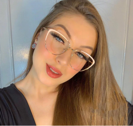 Cat Eye Retro Anti-blue light Metal Glasses Frames Men Women Optical Fashion Computer EyeGlasses